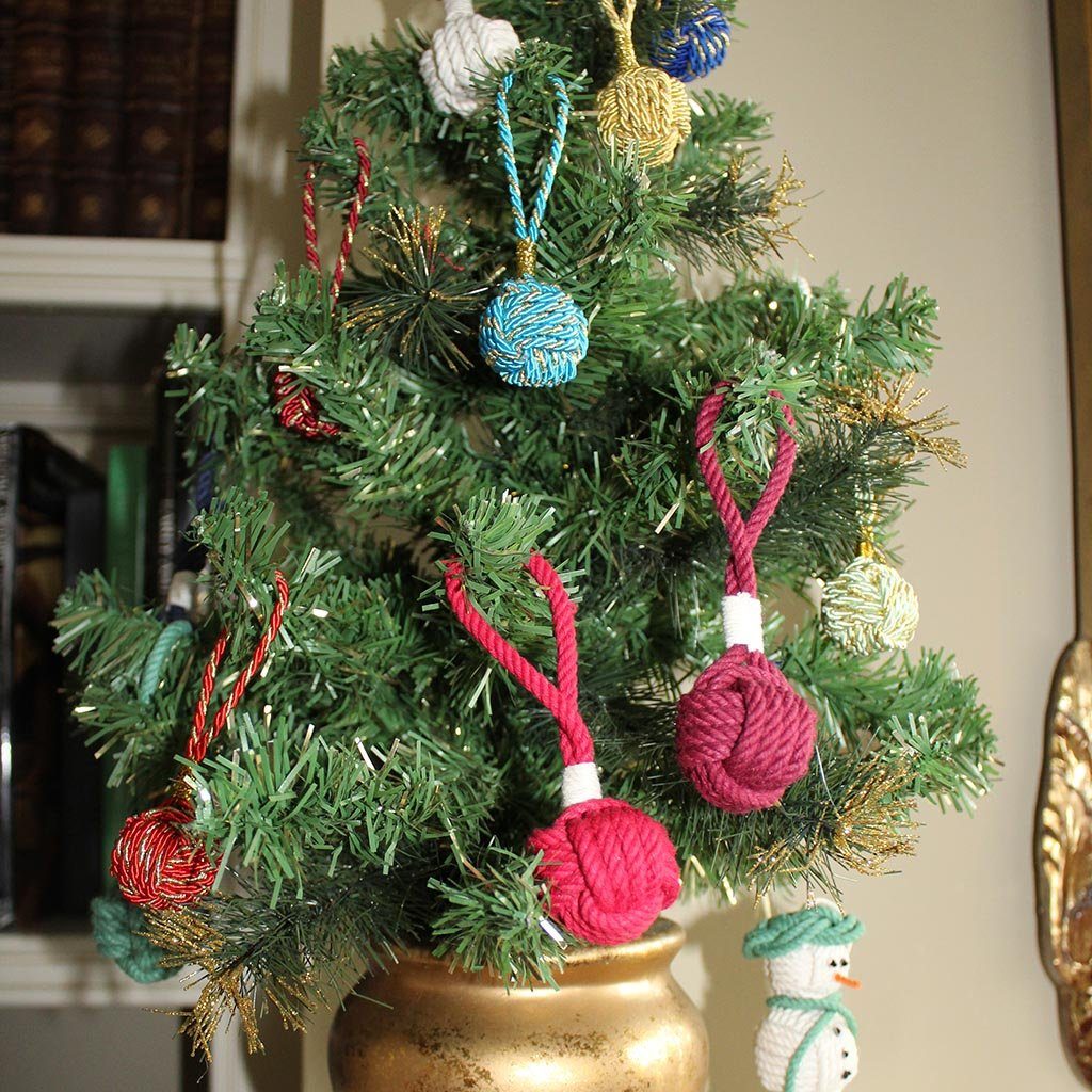 Monkey Fist Christmas Ornament, Nautical Holiday Ball Christmas Mysticknotwork.com 