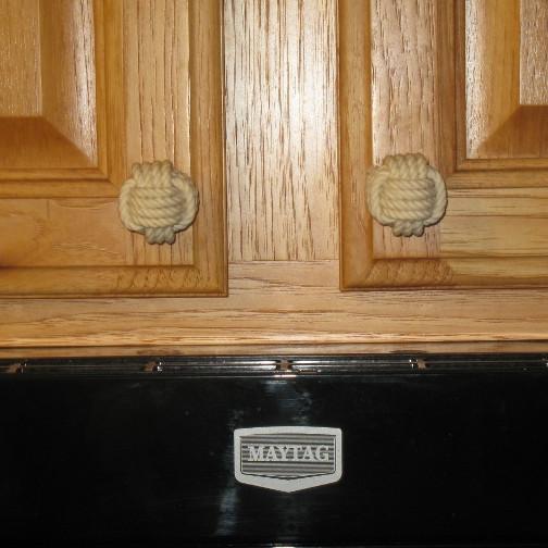 Nautical Knot Monkey Fist Drawer Pull Knobs handmade at Mystic Knotwork