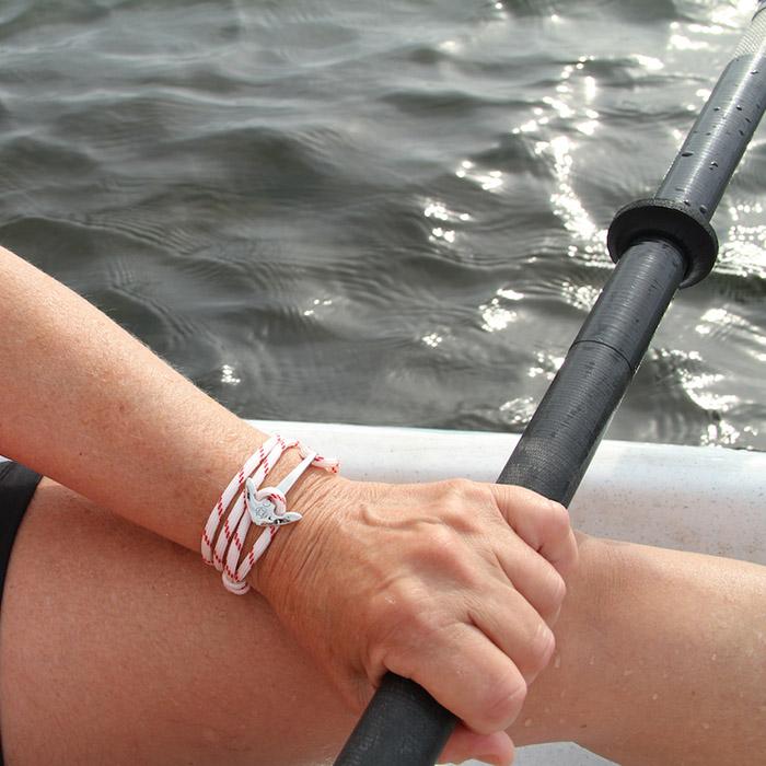 Red Stripe Adjustable Anchor Wrap Use as a Bracelet, Anklet, or Necklace 028 Mystic Knotwork 