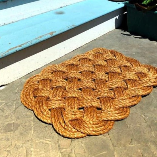 Woven Nautical Entry Rug, Square Door Mat home decoration Mysticknotwork.com 