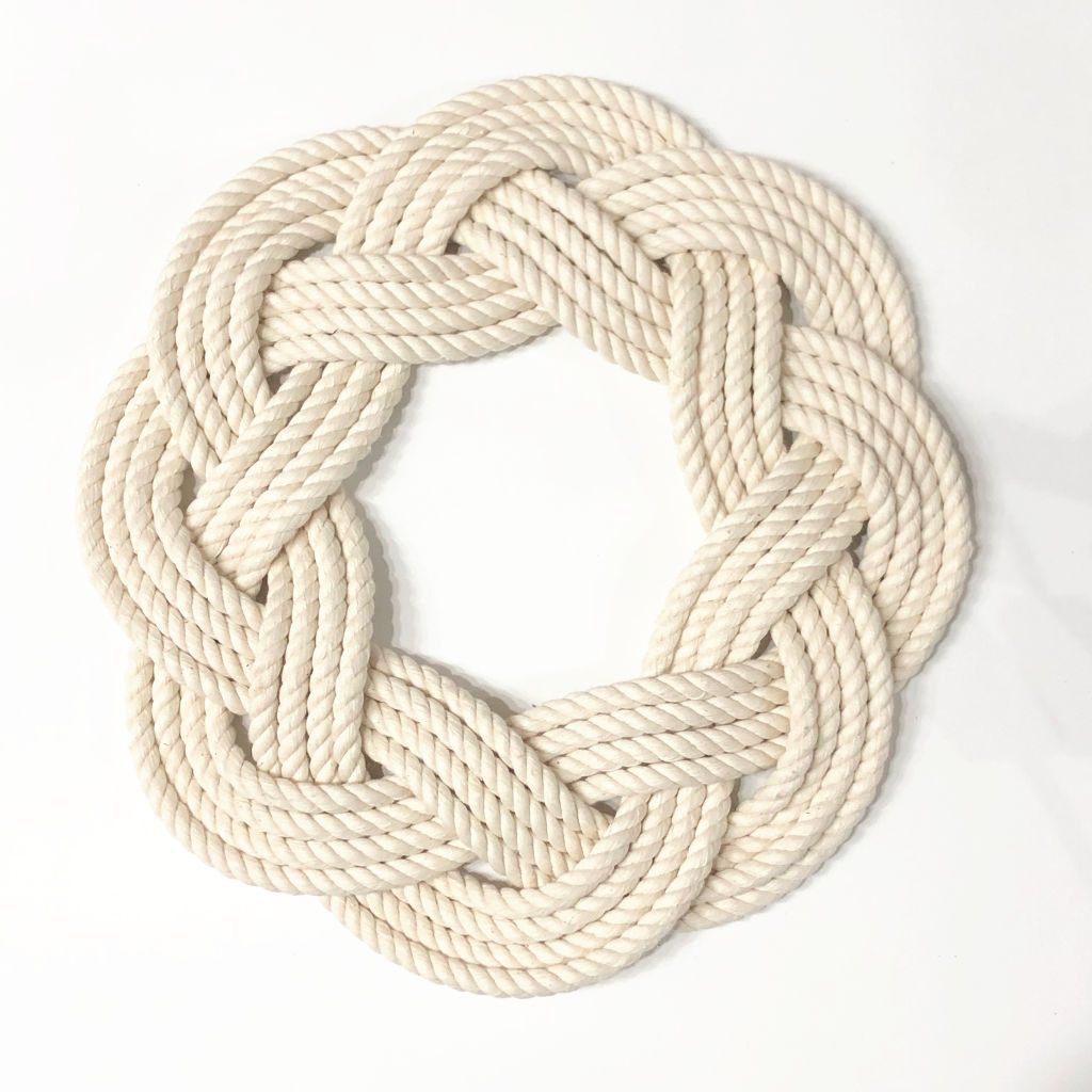 Sailor Knot Wreath or Centerpiece, White, w/ Frame home decoration Mysticknotwork.com 
