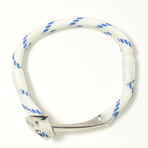 Nautical Knot Blue Stripe Nautical Anchor Bracelet Stainless Steel 165 handmade at Mystic Knotwork