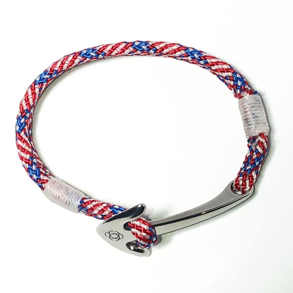 Nautical Knot Patriotic Nautical Anchor Bracelet Stainless Steel 187 handmade at Mystic Knotwork