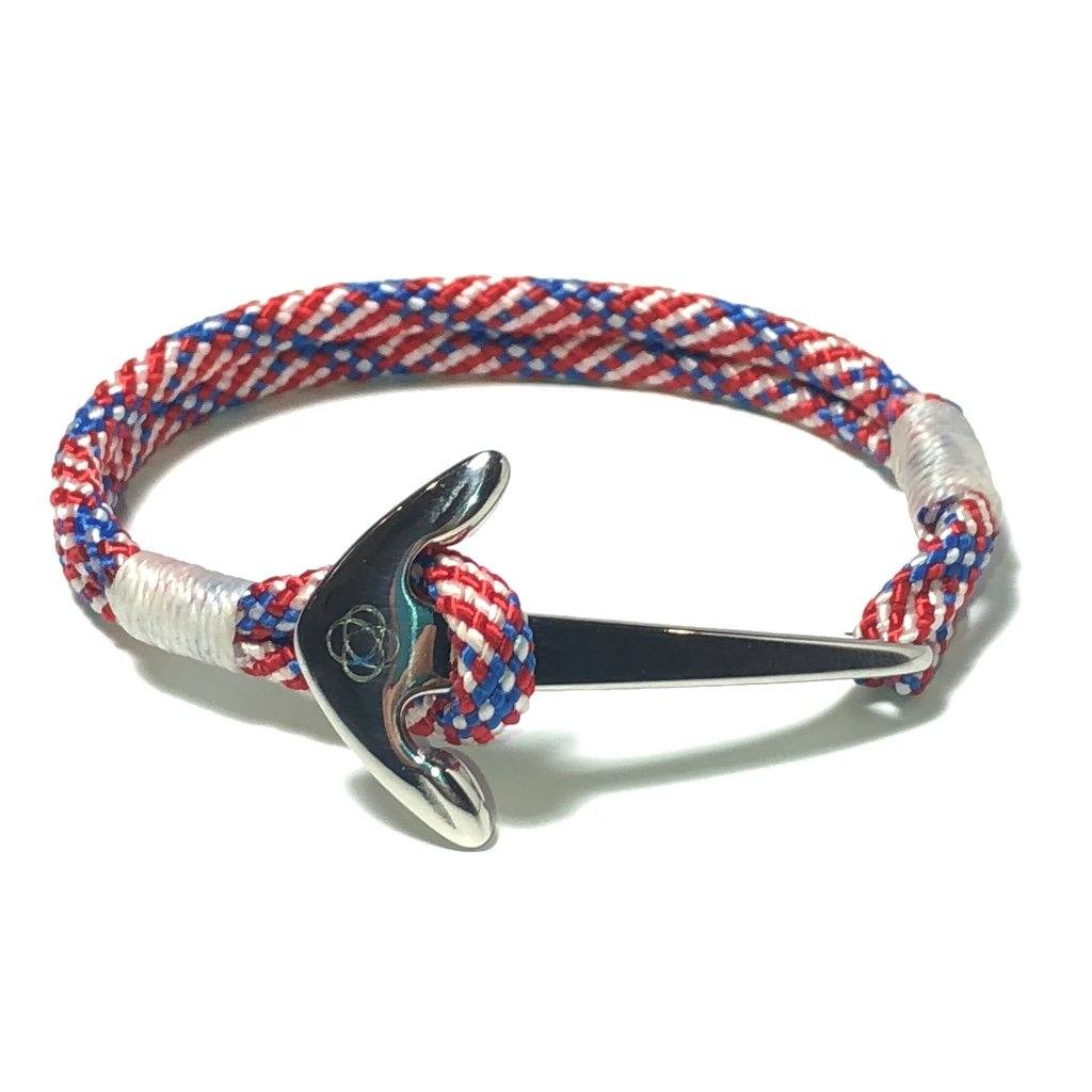 Nautical Knot Patriotic Nautical Anchor Bracelet Stainless Steel 187 handmade at Mystic Knotwork