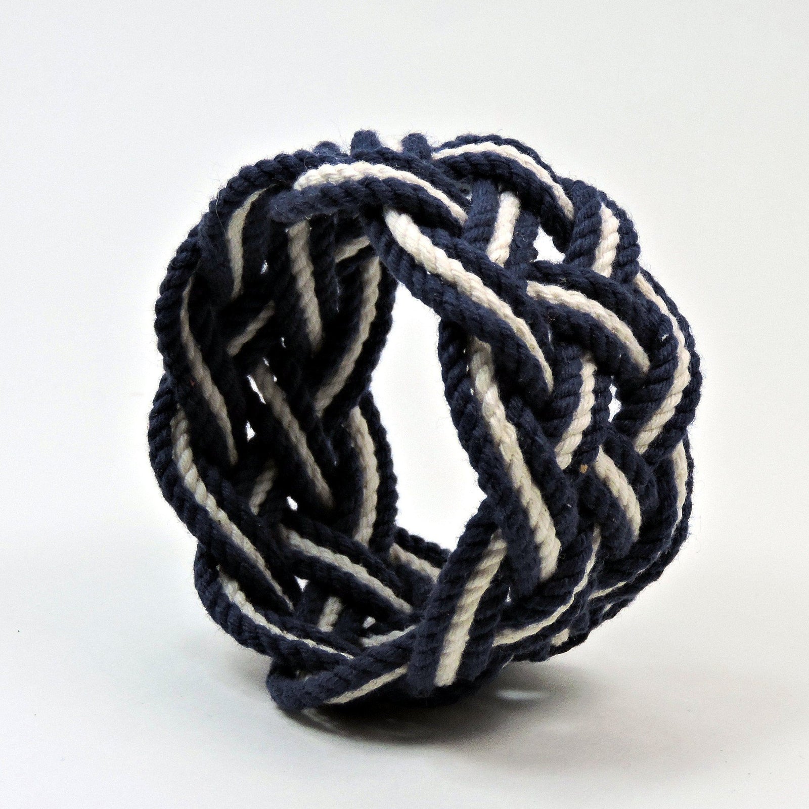 Nautical Knot Wide Striped Sailor Knot Bracelet handmade at Mystic Knotwork