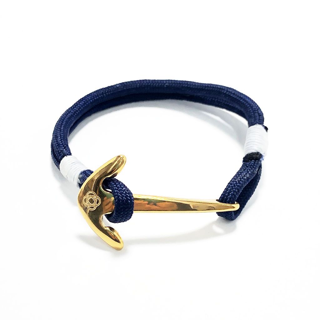 Navy Blue Nautical Anchor Bracelet Brass 020 Mystic Knotwork 