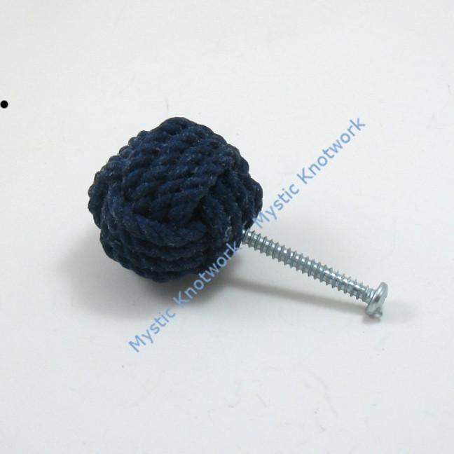 Nautical Knot Monkey Fist Drawer Pull Knobs handmade at Mystic Knotwork