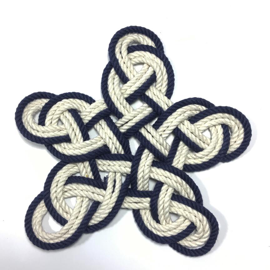 Nautical Knot Nautical Woven Star, Cotton Knot for Christmas Tree Topper or Home Decoration handmade at Mystic Knotwork