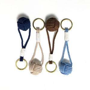 Nautical Knot Monkey Fist Key Chain, Traditional, Choose from 18 Colors handmade at Mystic Knotwork