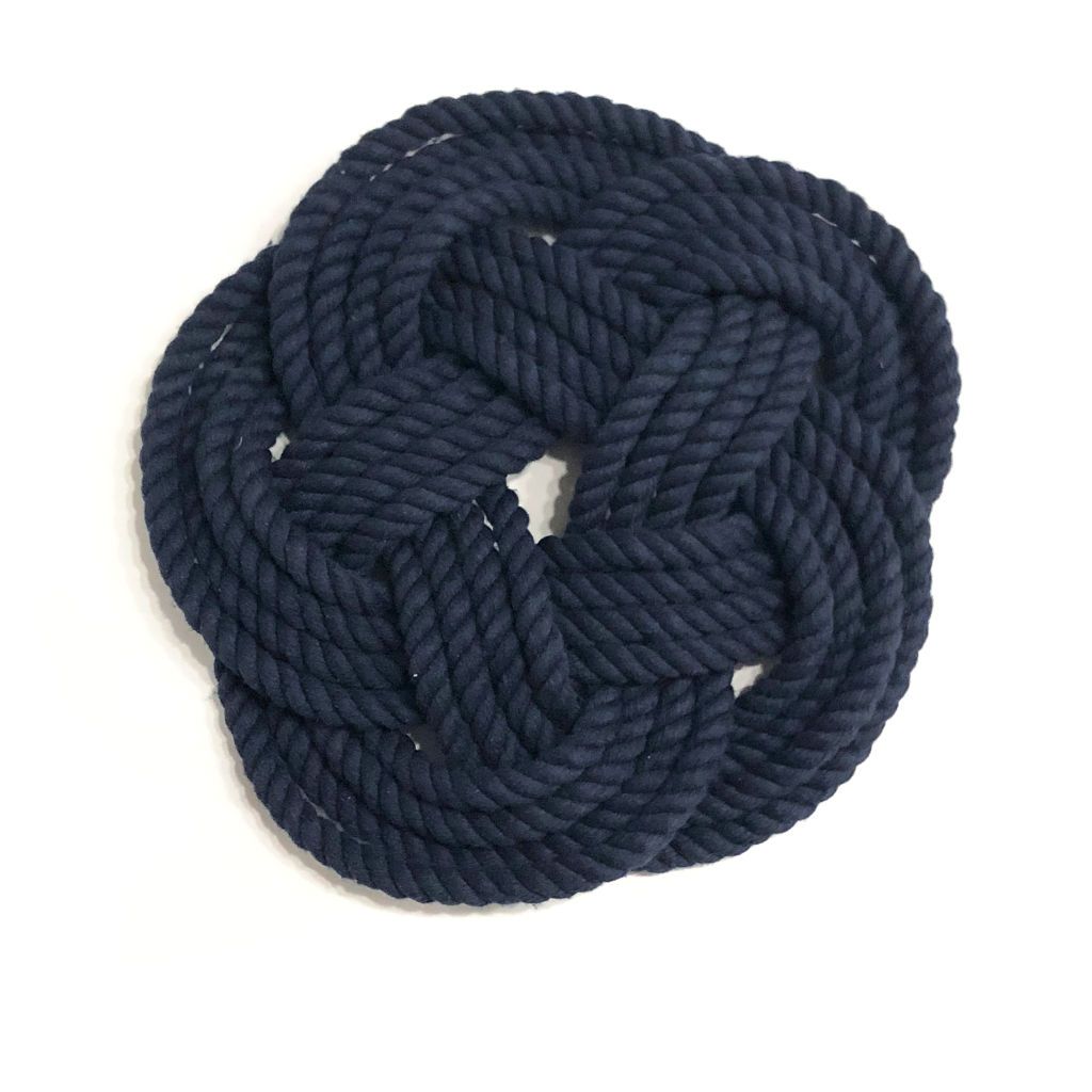 10 Nautical Sailor Knot Cotton Trivet, Large 4 Color Choices
