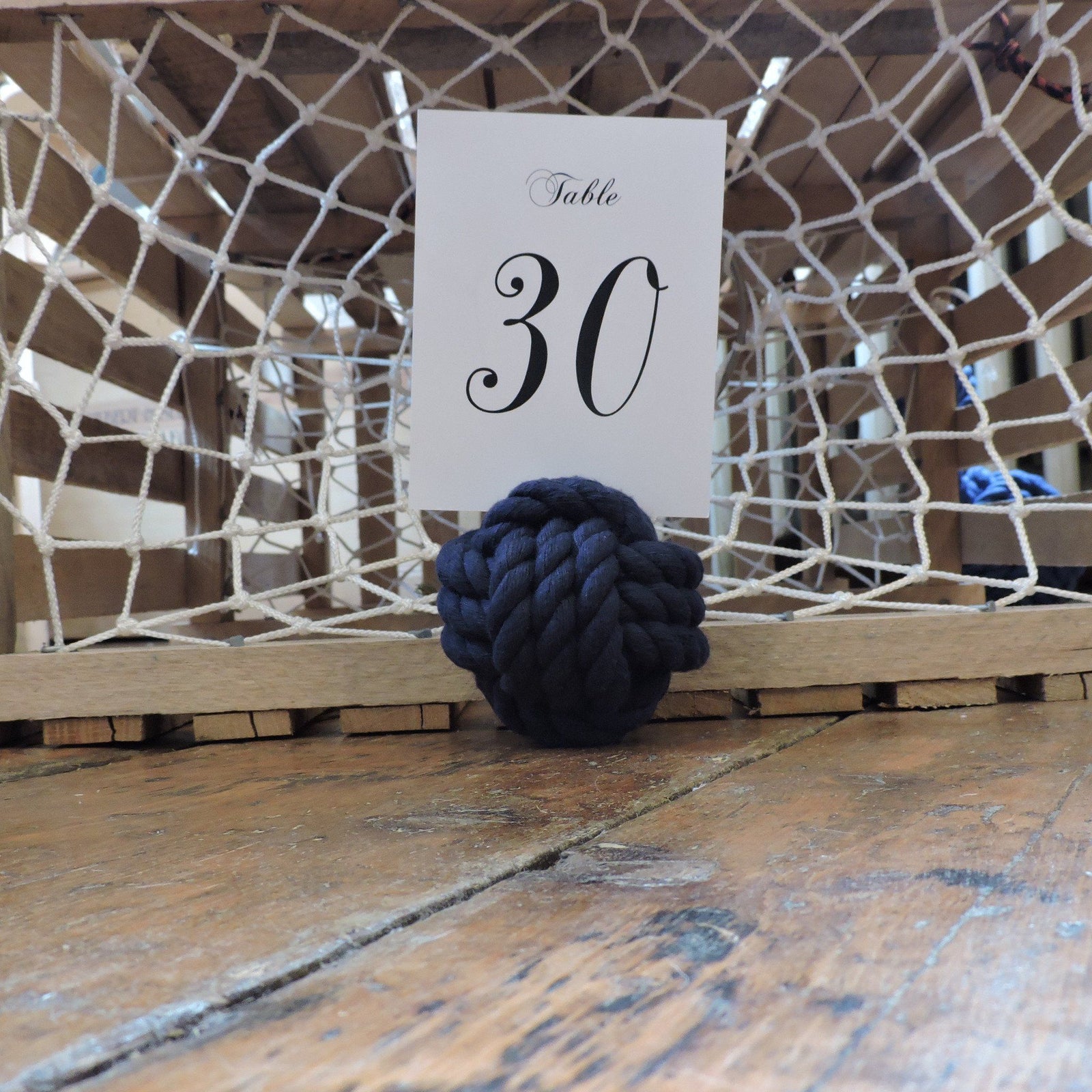 Nautical Knot Nautical Knot Card Holder, Navy, 4", 3-Pass handmade at Mystic Knotwork