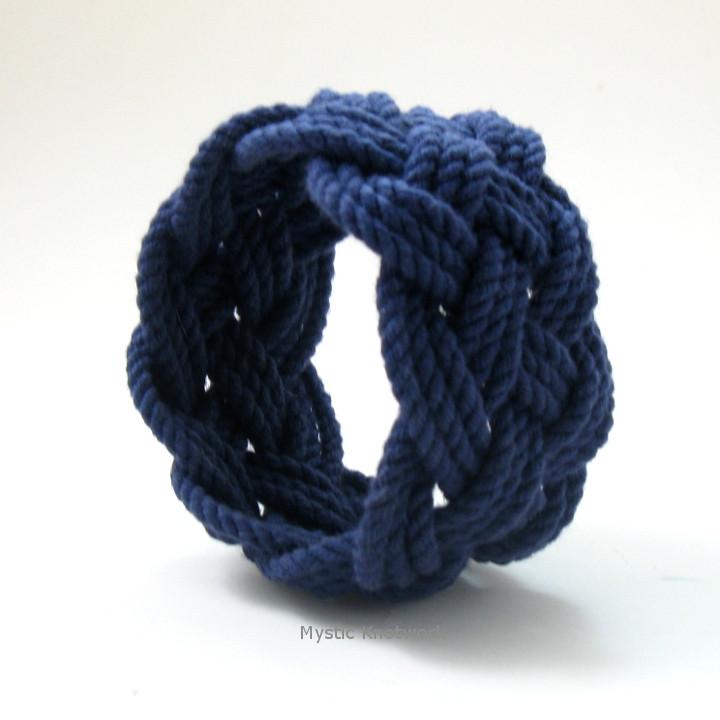 Nautical Knot Wide Sailor Knot Bracelet handmade at Mystic Knotwork