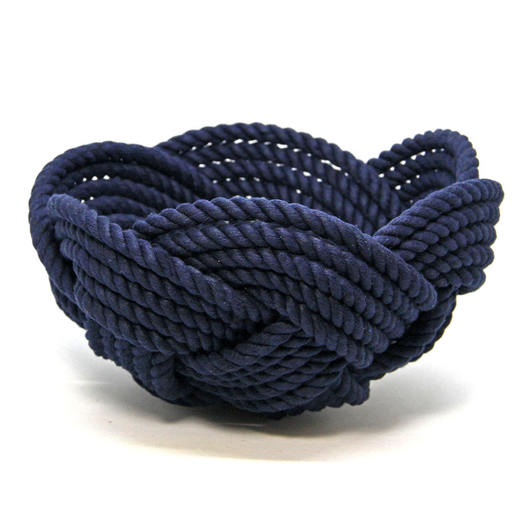 Celtic Knot Navy Woven Cotton Bowl home decoration Mystic Knotwork 