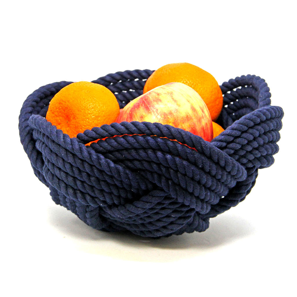 Celtic Knot Navy Woven Cotton Bowl home decoration Mystic Knotwork 