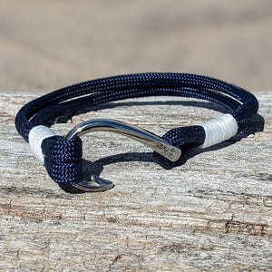 Navy Nautical Fish Hook Bracelet 020 Bracelets Mystic Knotwork 