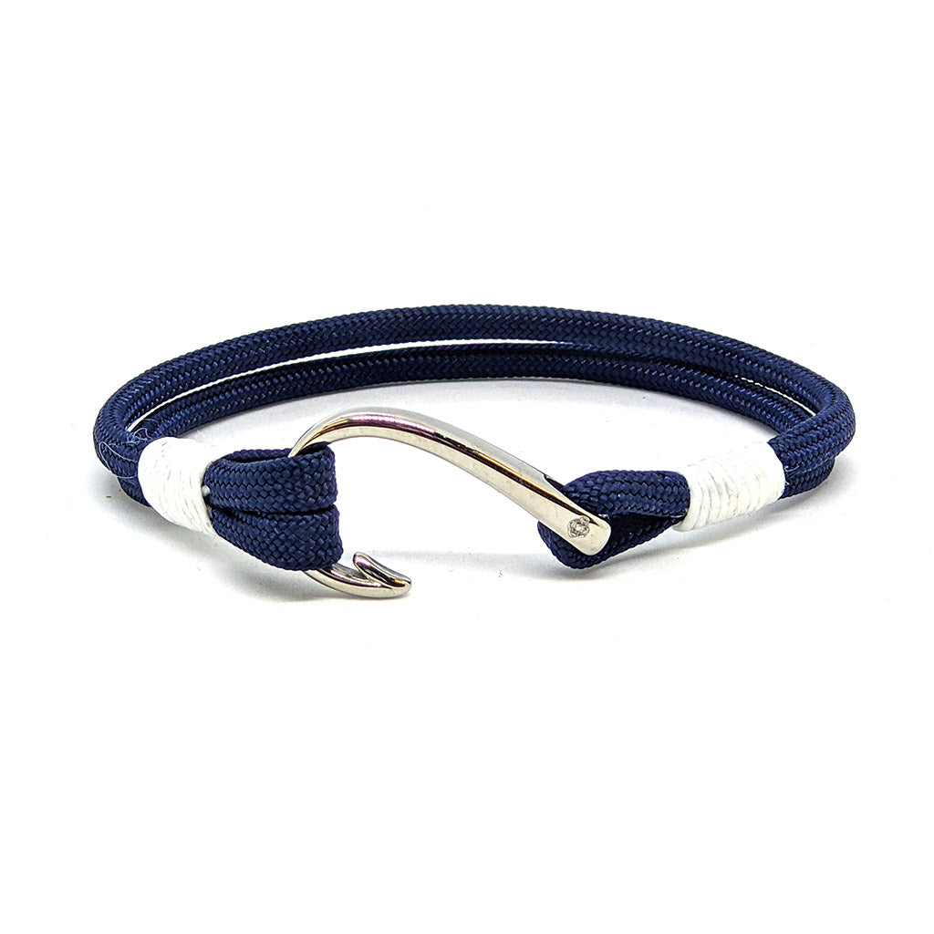 Ocean Life Fish Hook Bracelet - Moonlight Silver and Atlantic Blue