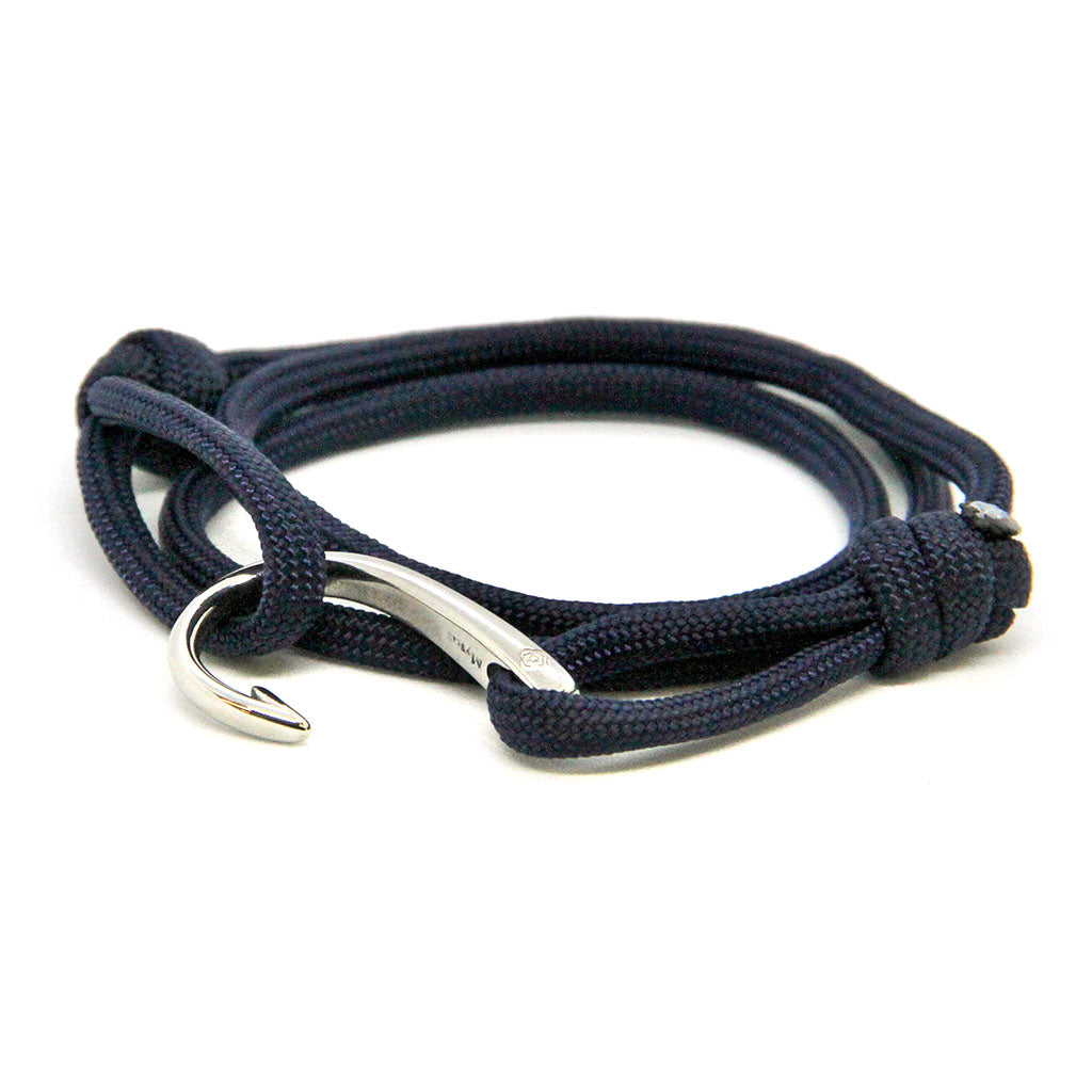 Adjustable Fish Hook Wrap, Bracelet or Anklet 14 Color Options Navy (#20)