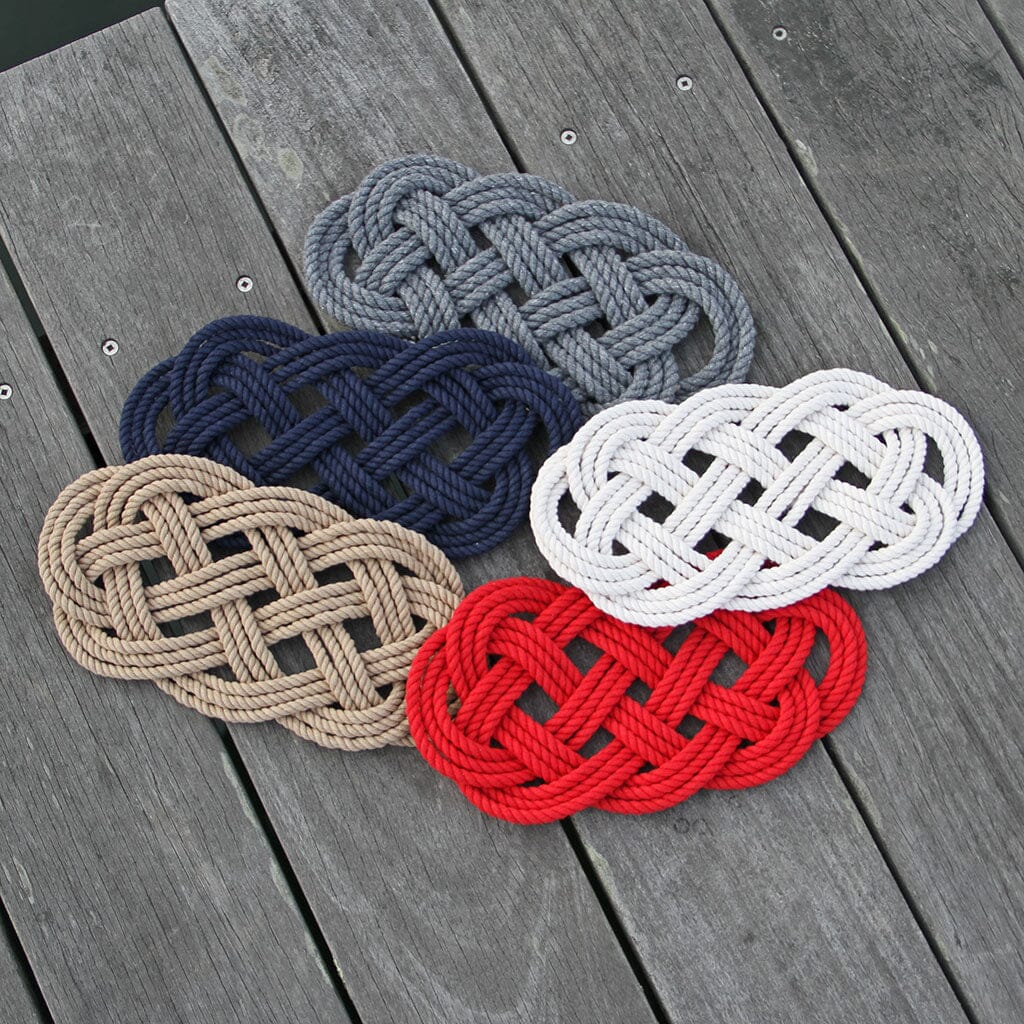 10 Nautical Sailor Knot Trivet, Manila Rope, Large