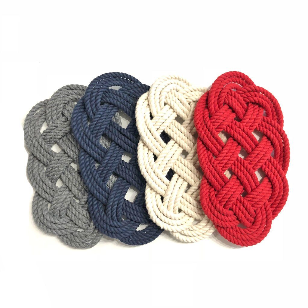 Ocean Plait Nautical Trivet, 4 Color Choices Mystic Knotwork 