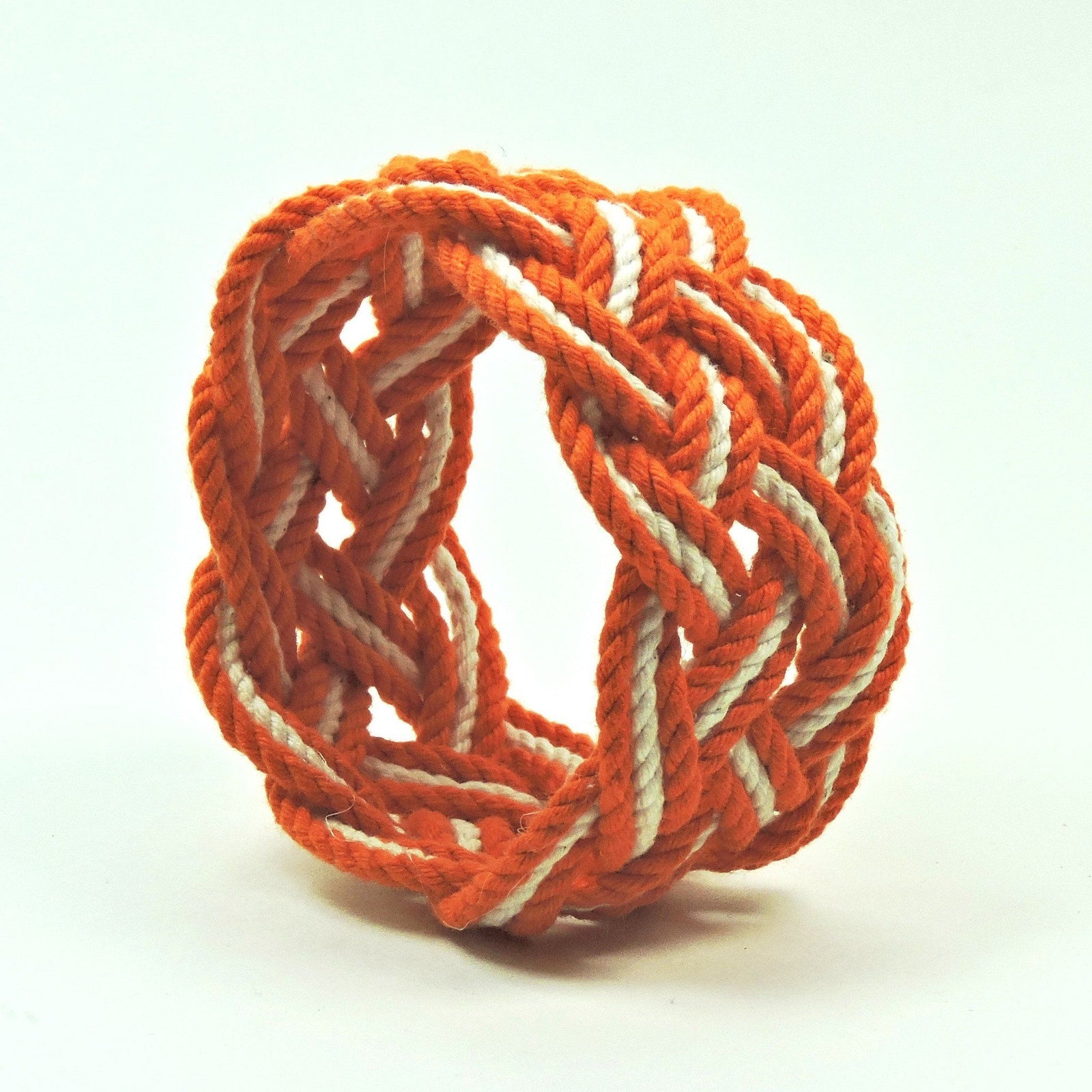 Nautical Knot Wide Striped Sailor Knot Bracelet handmade at Mystic Knotwork