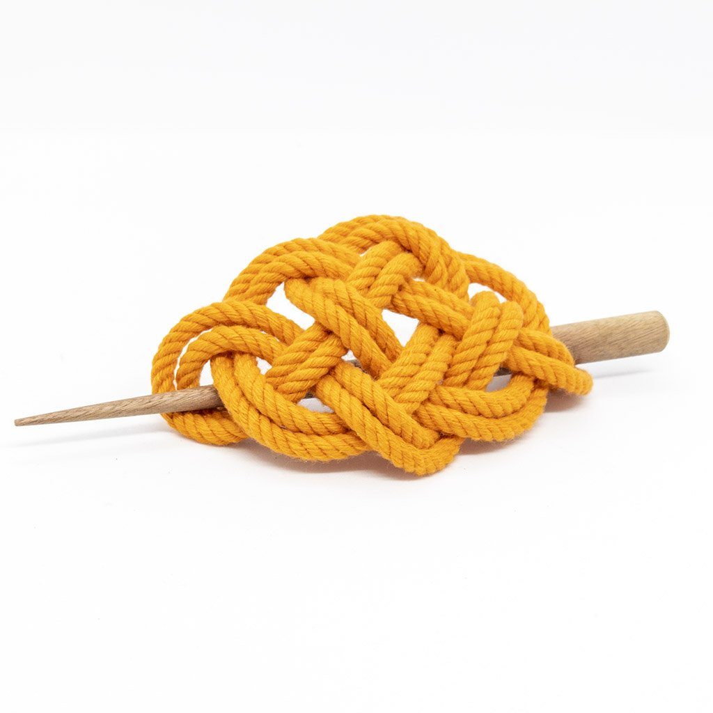 Celtic Weave Hair Stick Barrette in 17 Colors hair accessory Mystic Knotwork Orange 