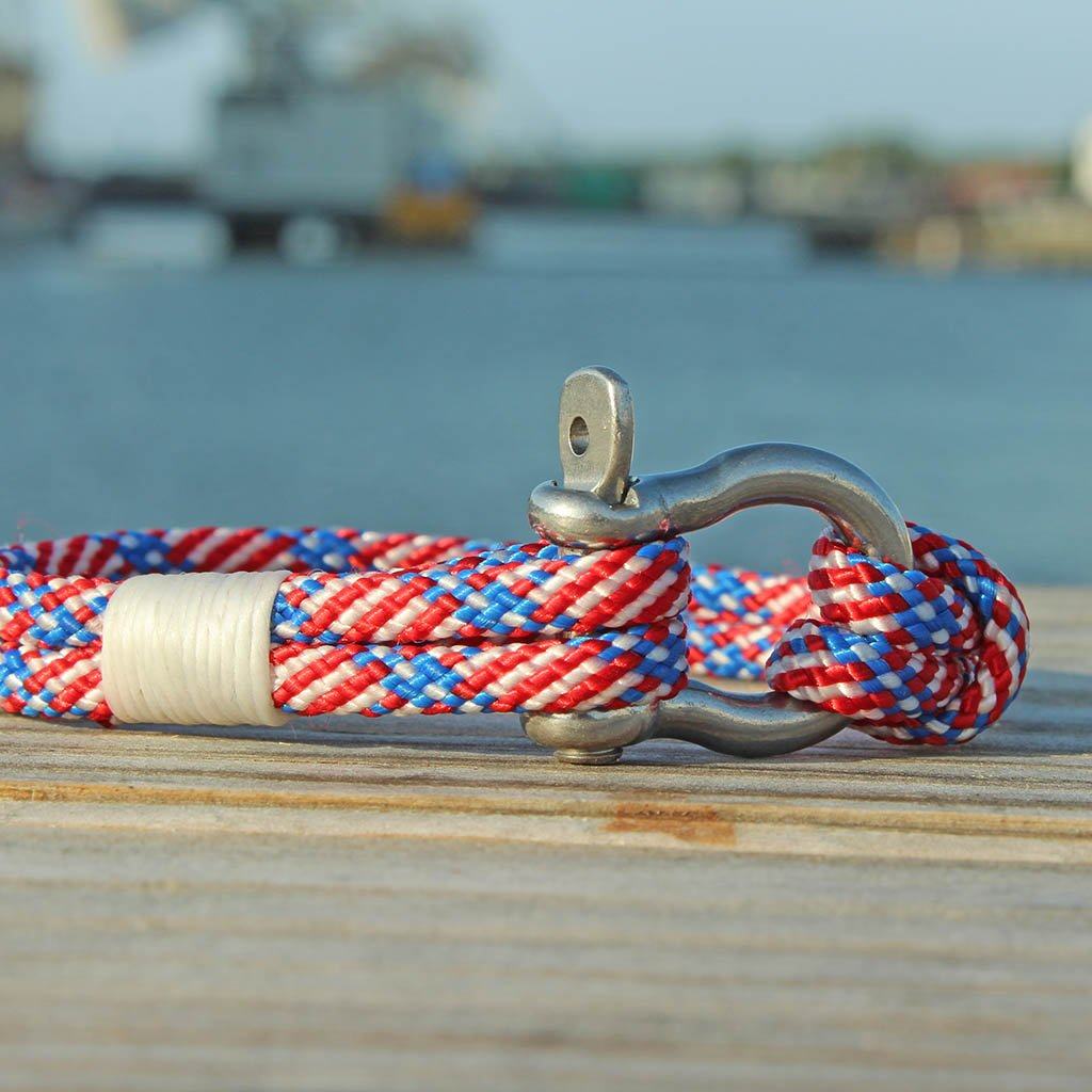Patriotic Nautical Shackle Bracelet 187 Mystic Knotwork 