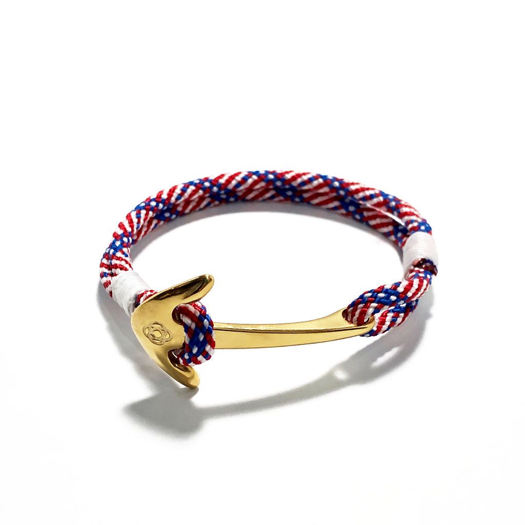 Patriotic Nautical Anchor Bracelet Brass 187 Mystic Knotwork 