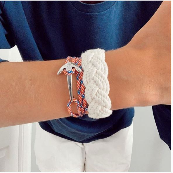 Patriotic Adjustable Anchor Wrap Use as a Bracelet, Anklet, or Necklace 187 Mystic Knotwork 