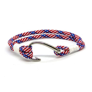 Patriotic Nautical Fish Hook Bracelet 187 Bracelets Mystic Knotwork 
