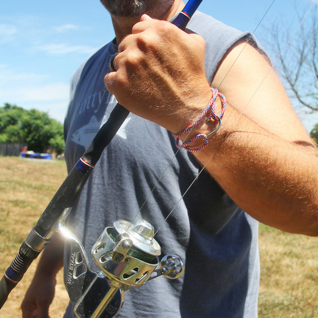 Adjustable Fish Hook Wrap Patriotic 187 Bracelets Mystic Knotwork 
