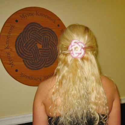Sailor Knot Hair Stick Barrette, Tropical Colors hair accessory Mysticknotwork.com 