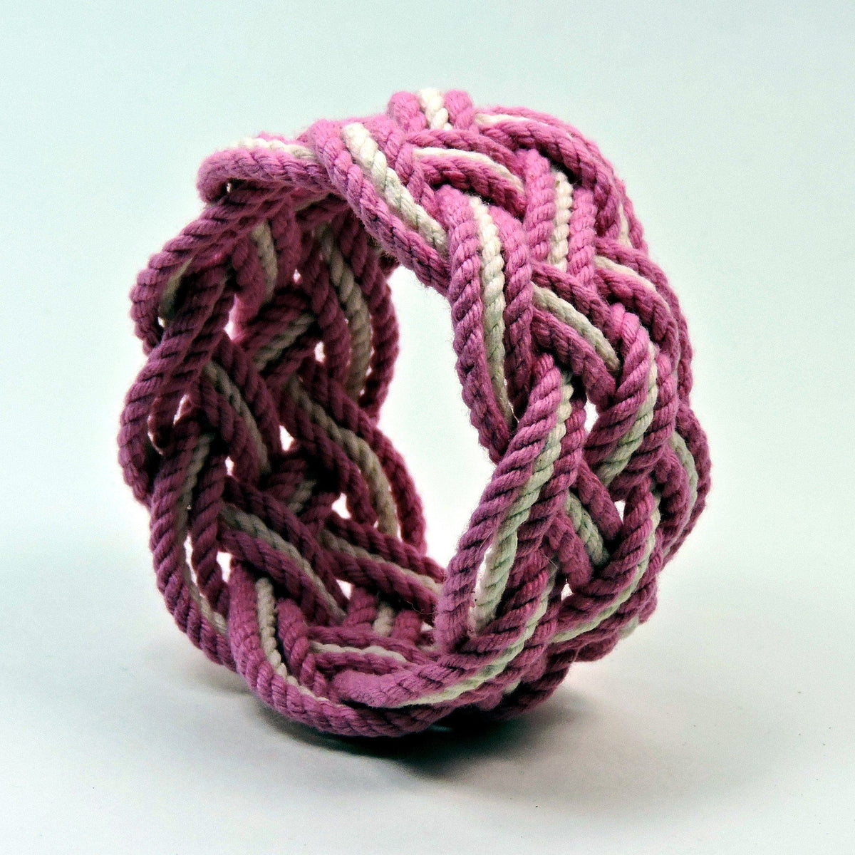Nautical Knot Wide Striped Sailor Knot Bracelet handmade at Mystic Knotwork