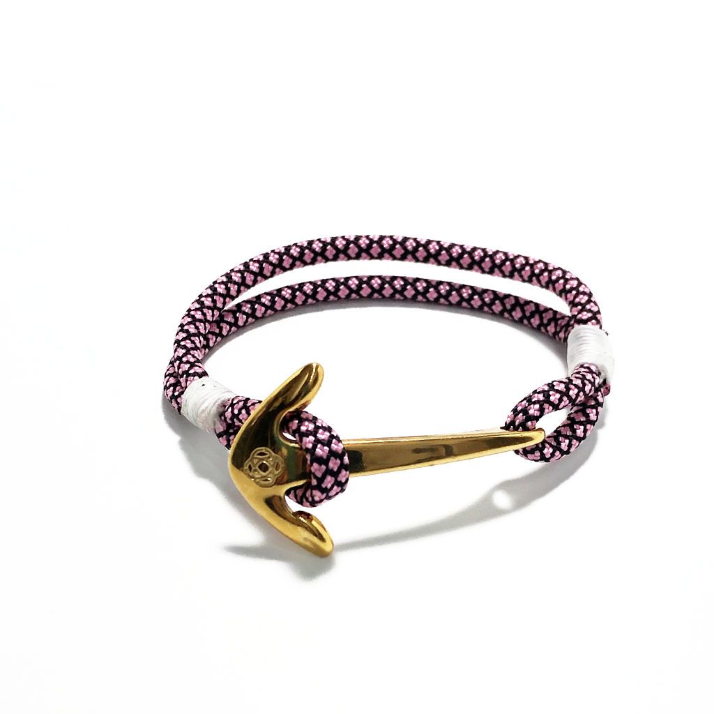 Pink Diamond Nautical Anchor Bracelet Brass 326 Mystic Knotwork Small 6" 