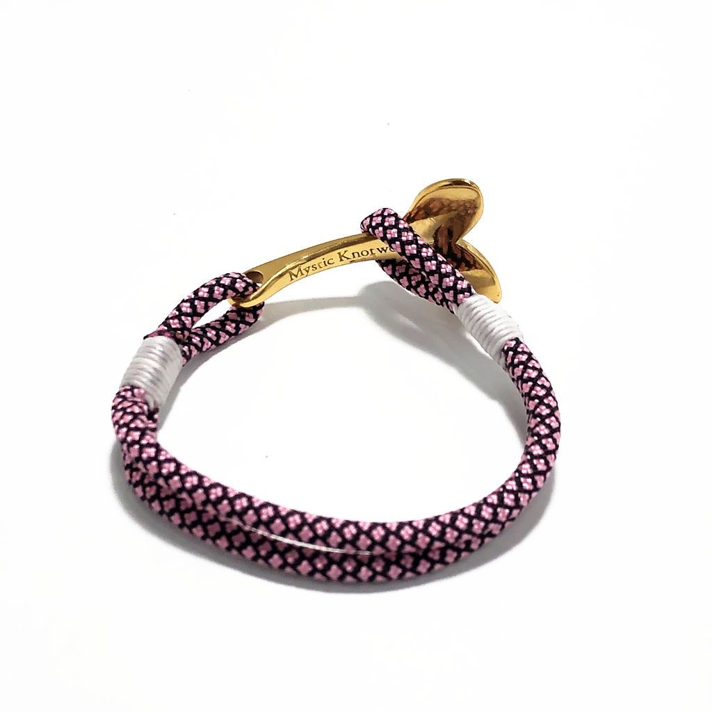 Pink Diamond Nautical Whale Tail Bracelet Brass 326 Mystic Knotwork 