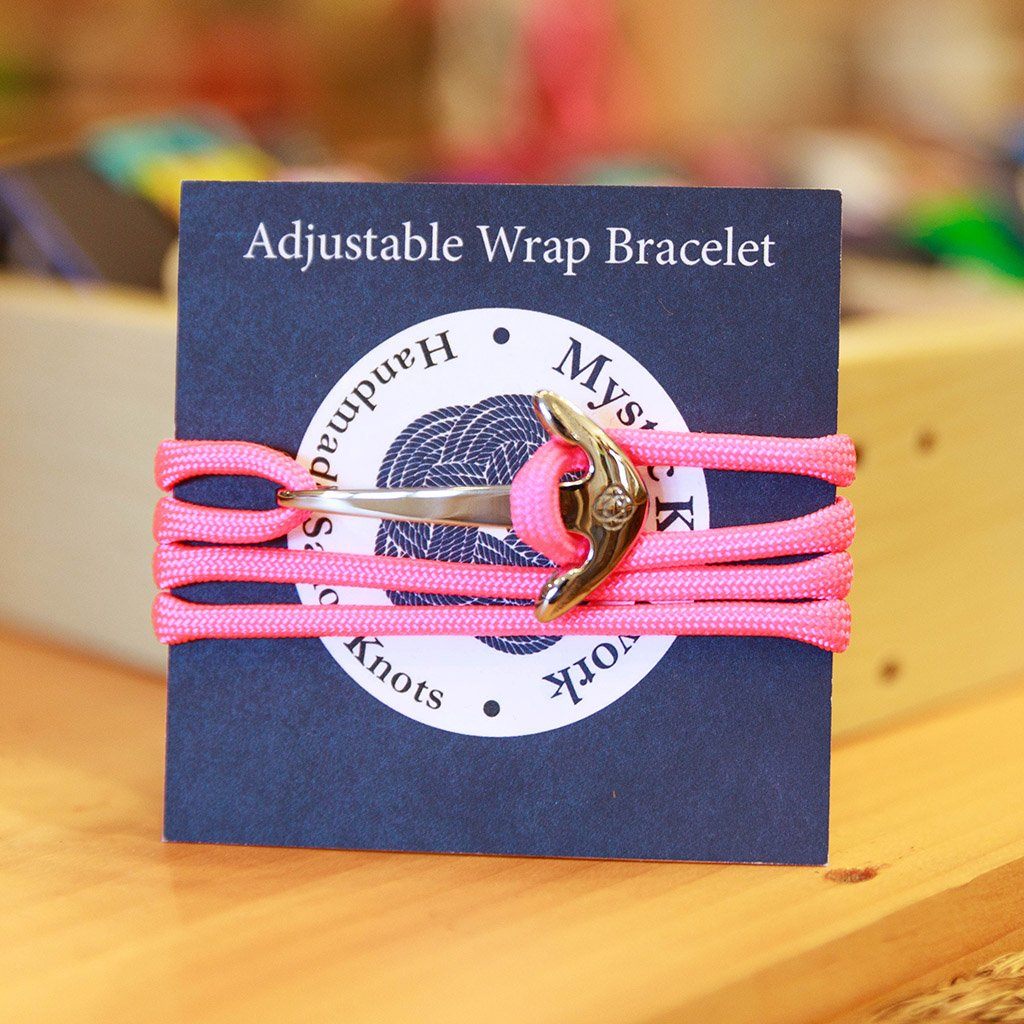 Adjustable Anchor Wrap, Bracelet or Anklet 14 Color Options Pink Diamond (#326) / Brass