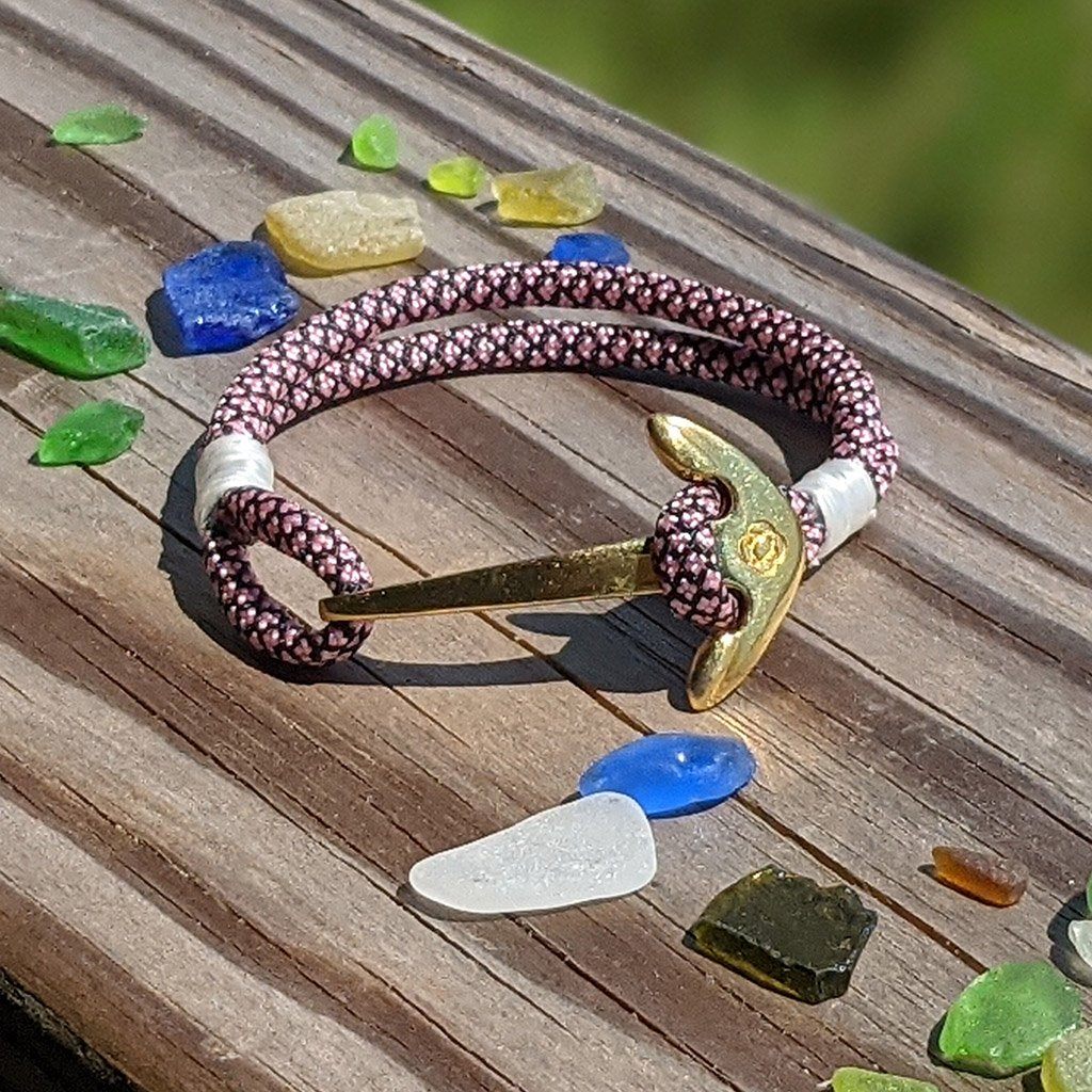 Pink Diamond Nautical Anchor Bracelet Brass 326 Mystic Knotwork 