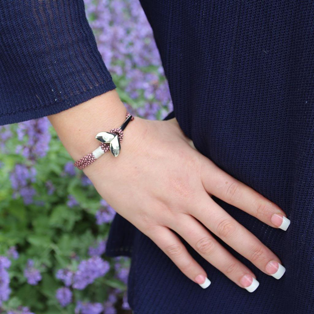 Pink Diamond Nautical Whale Tail Bracelet Stainless Steel 326 Mystic Knotwork 