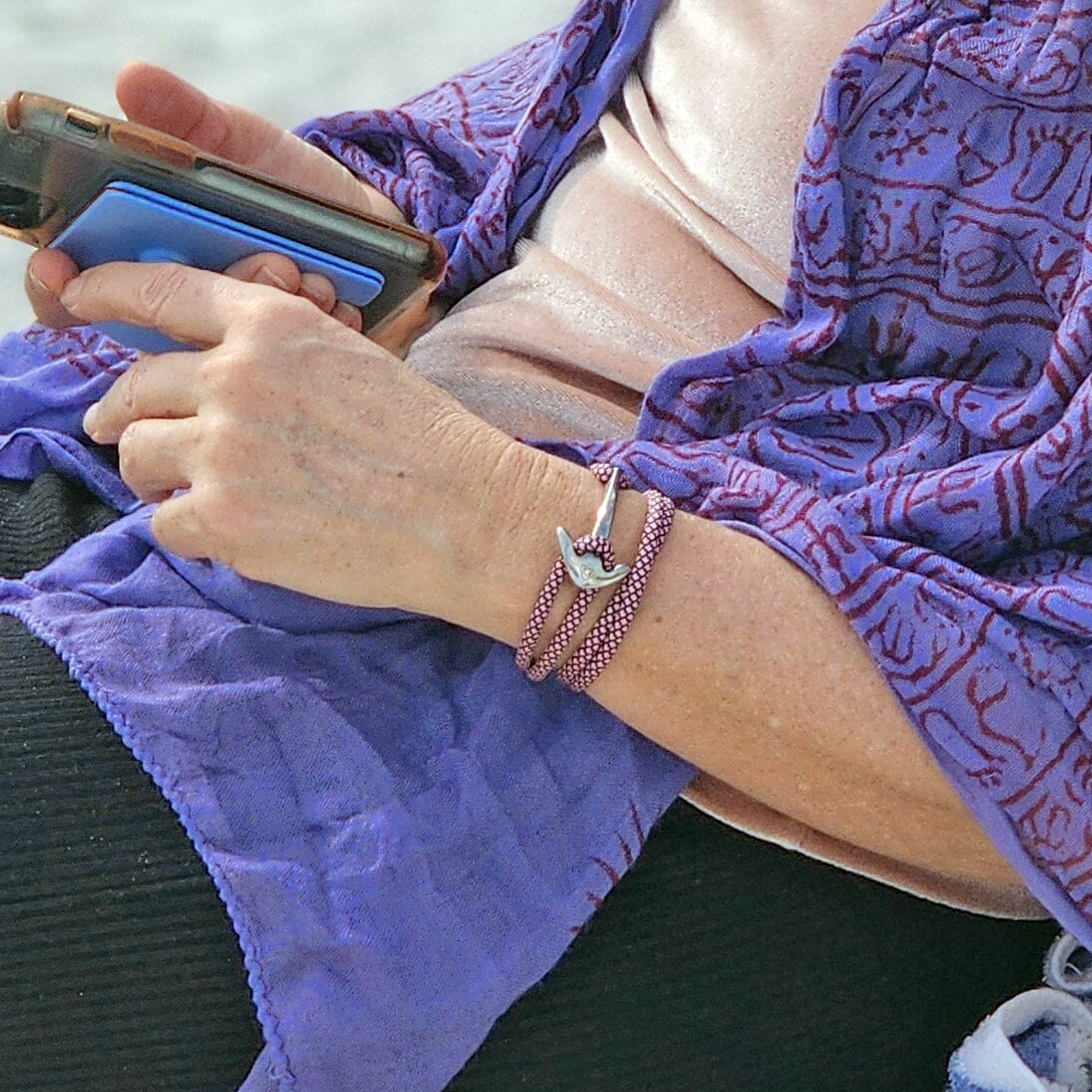 Pink Diamond Adjustable Anchor Wrap Use as a Bracelet,Anklet,or Necklace 326 Mystic Knotwork 