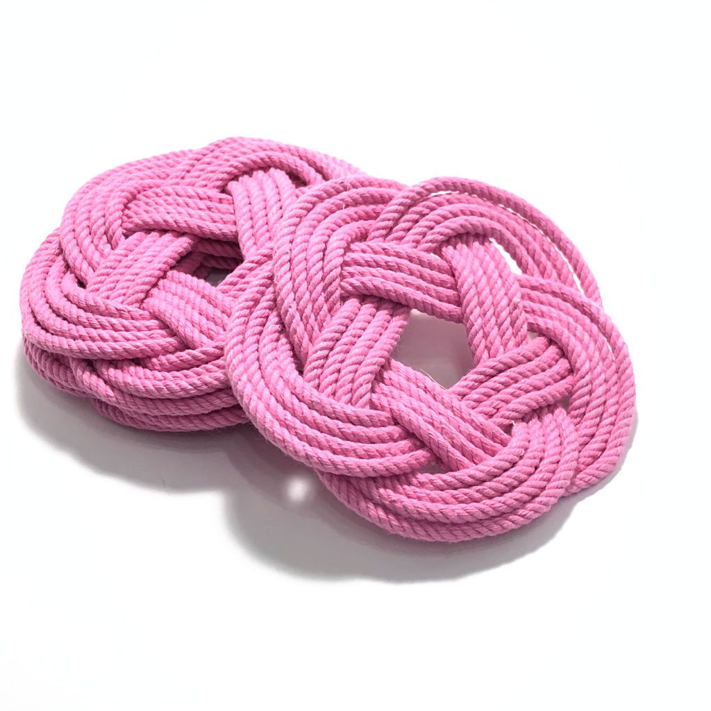 Sailor Knot Coasters, Woven in Pink , Set of 4 home decoration Mysticknotwork.com 