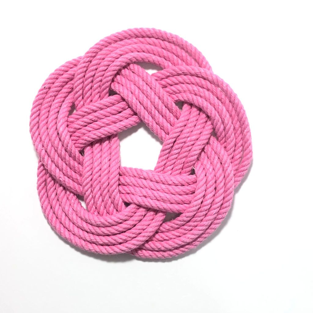 Sailor Knot Coasters, Woven in Pink , Set of 4 home decoration Mysticknotwork.com 
