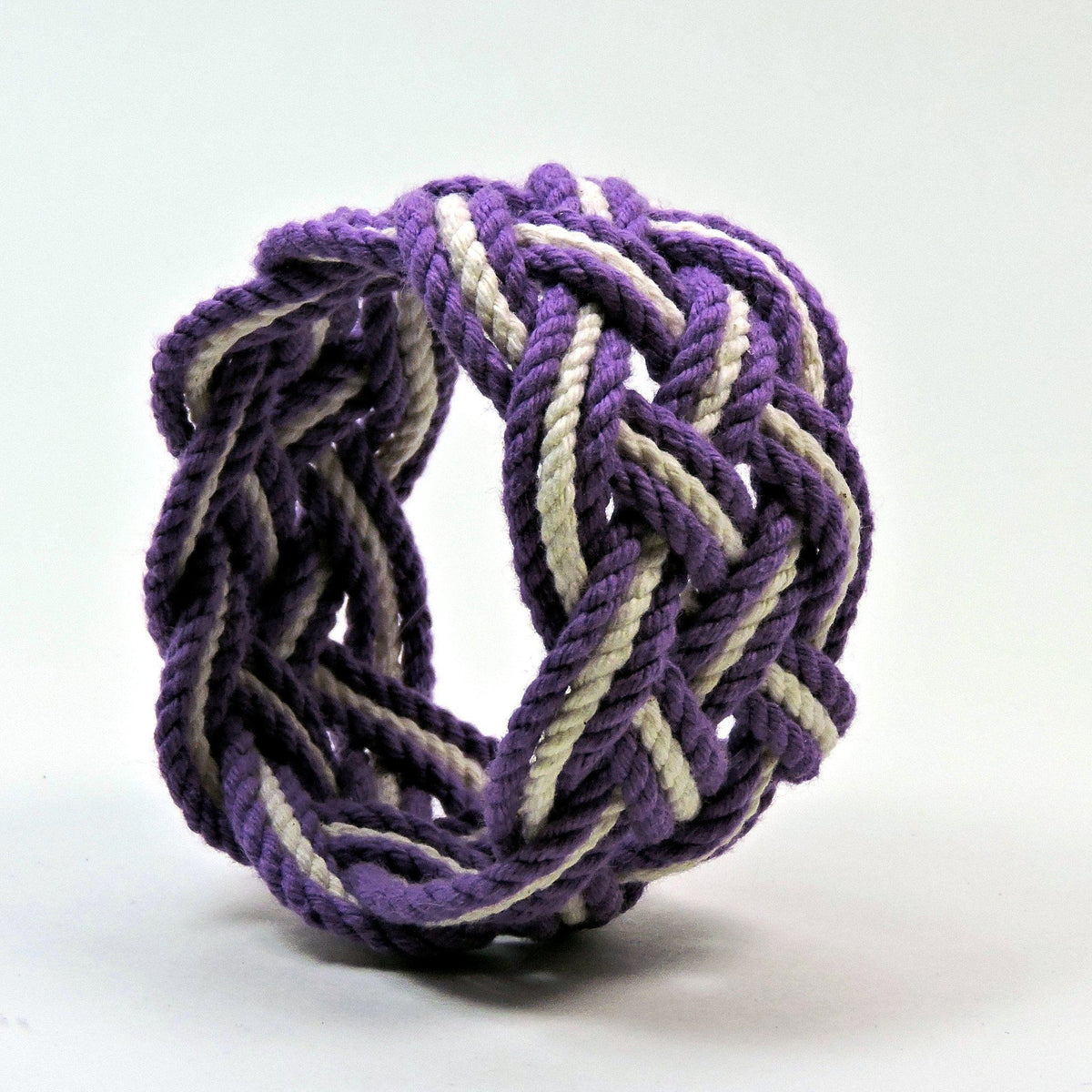 Nautical Knot Wide Striped Sailor Knot Bracelet handmade at Mystic Knotwork