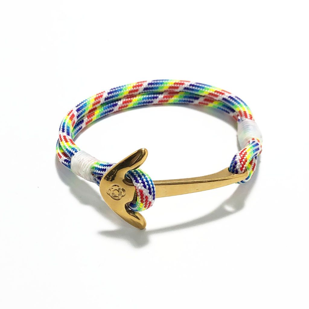 Rainbow Nautical Anchor Bracelet Brass 137 Mystic Knotwork 