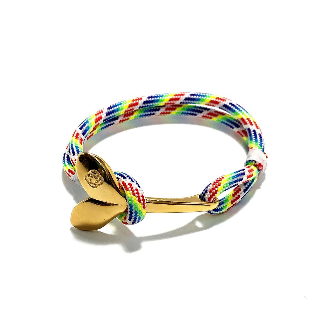 Rainbow Nautical Whale Tail Bracelet Brass 137 Mystic Knotwork 