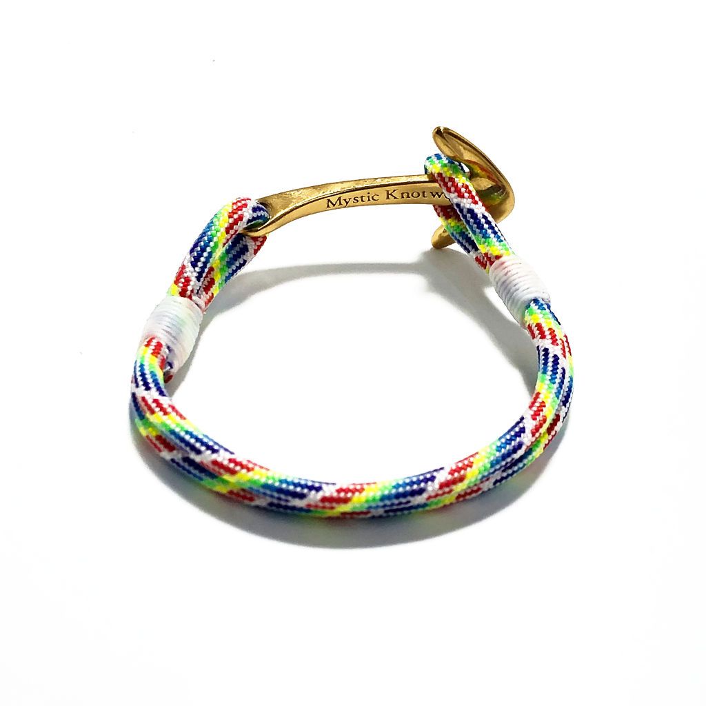 Rainbow Nautical Anchor Bracelet Brass 137 Mystic Knotwork 