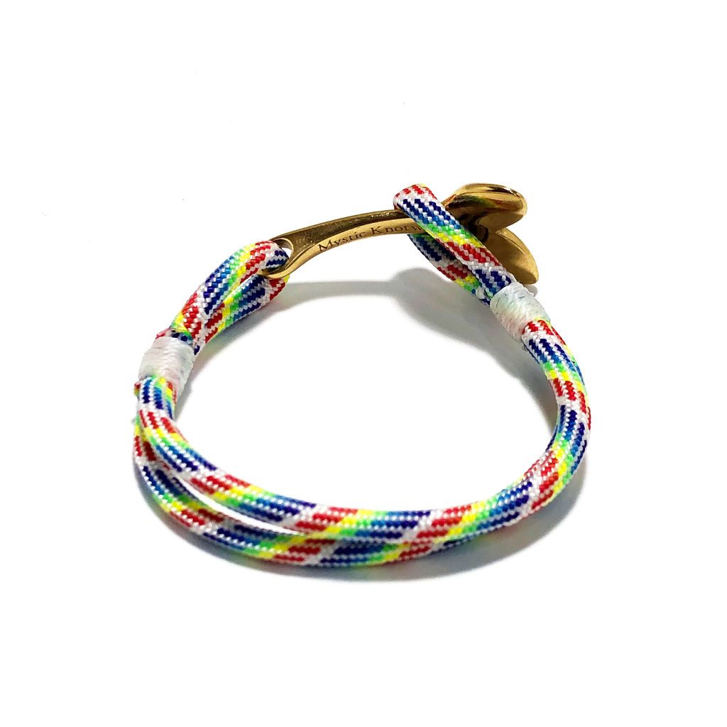Rainbow Nautical Whale Tail Bracelet Brass 137 Mystic Knotwork 