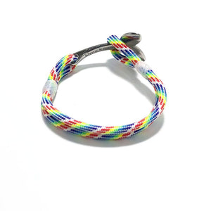 Nautical Knot Rainbow Nautical Whale Tail Bracelet Stainless Steel 137 handmade at Mystic Knotwork