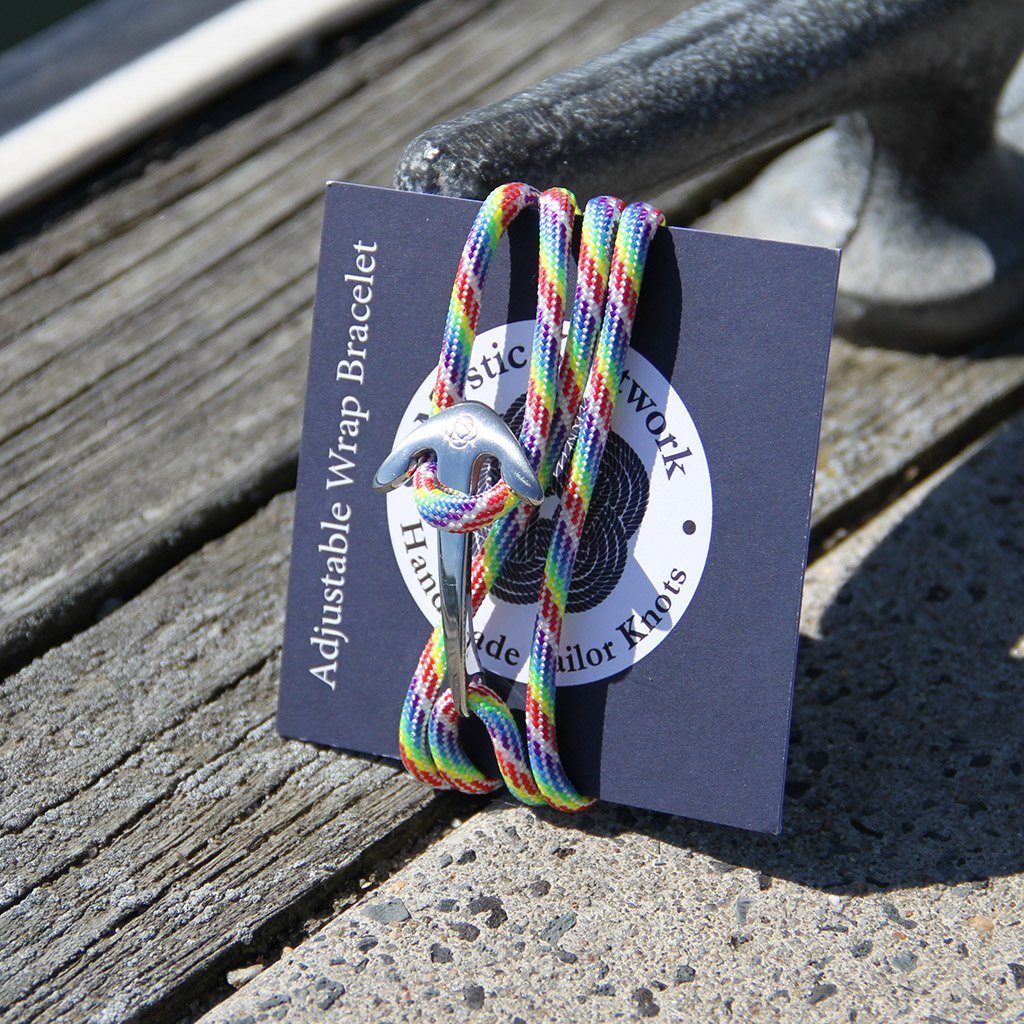 Rainbow Adjustable Anchor Wrap Use as a Bracelet,Anklet,or Necklace 137 Mystic Knotwork 