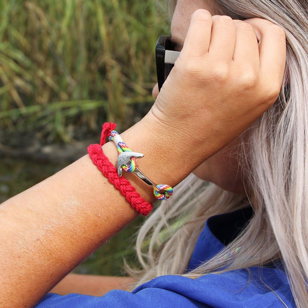 Rainbow Nautical Anchor Bracelet Stainless Steel 137 Mystic Knotwork 