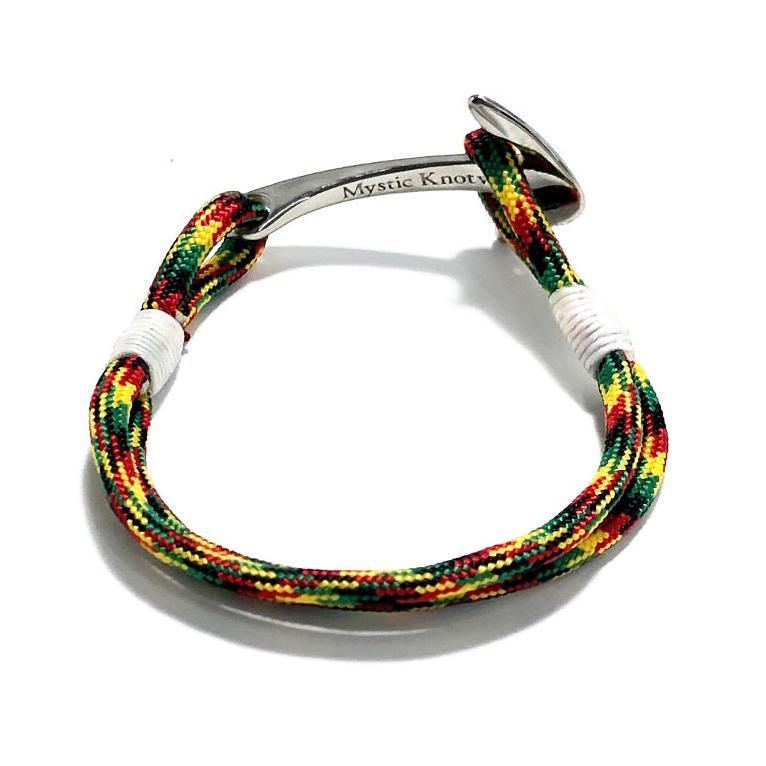 Nautical Knot Rasta Nautical Anchor Bracelet Stainless Steel 191 handmade at Mystic Knotwork
