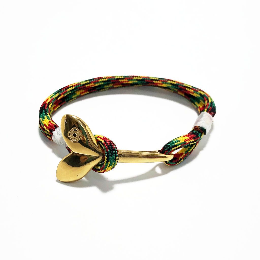 Rasta Nautical Whale Tail Bracelet Brass 191 Mystic Knotwork 